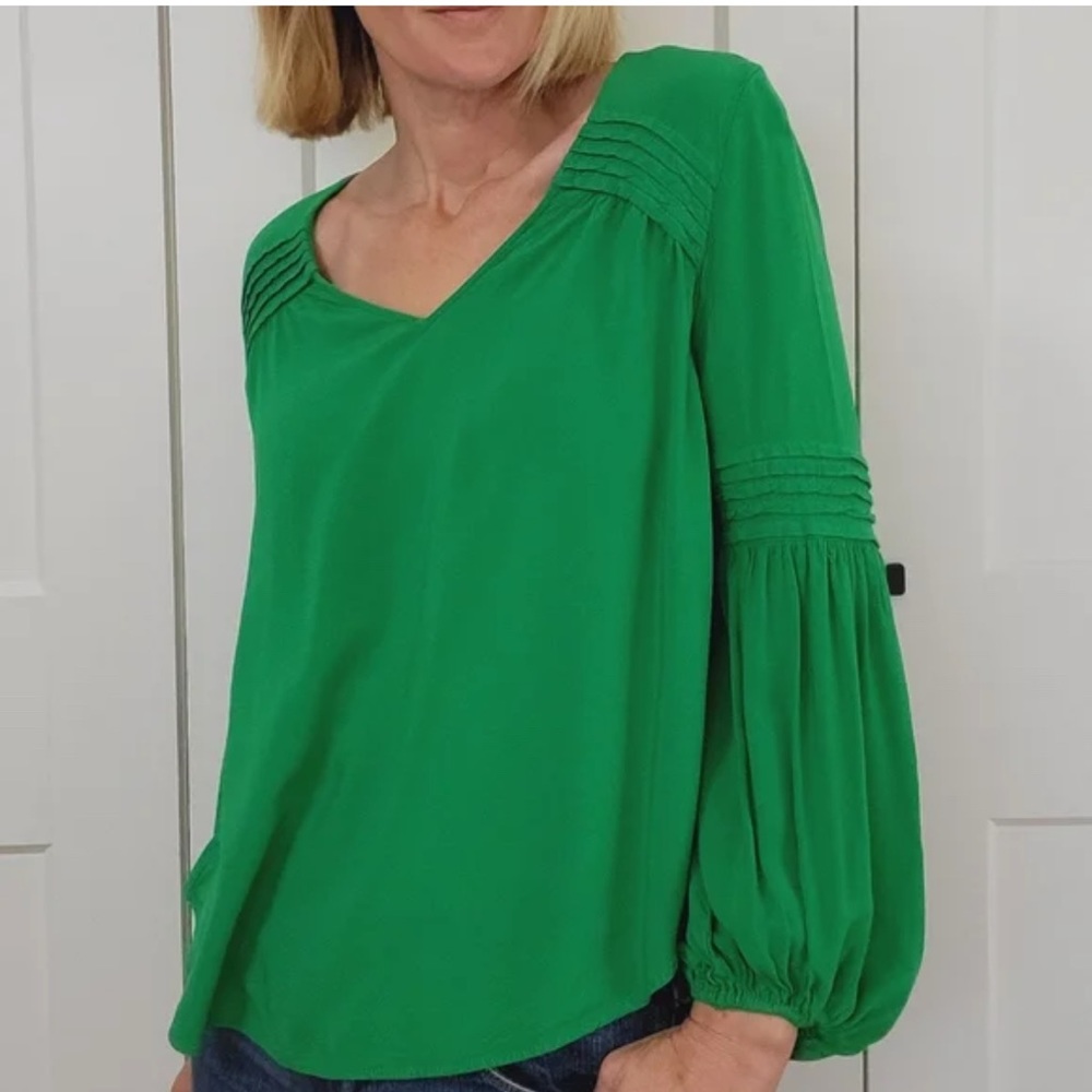 Anthropologie Maeve green blouse